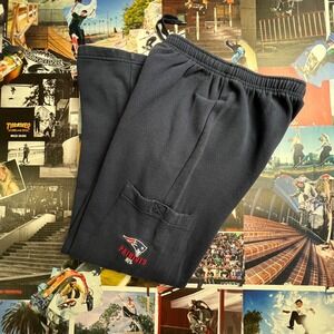 NFL New England Patriots Mens Navy Blue Cargo Sweatpants Joggers Size M
